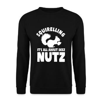Squirrel Humor - Unisex Sweatshirt - black - Front - Alina (178cm) & Michal (187cm)