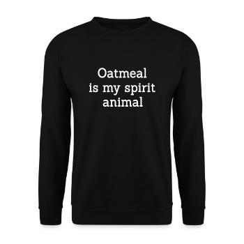 Haferflocken Sind Mein Krafttier - Unisex Pullover - Schwarz - Vorne - Alina (178cm) & Michal (187cm)