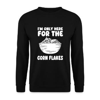 T-shirt Für Cornflakes-liebhaber - Unisex Pullover - Schwarz - Vorne - Alina (178cm) & Michal (187cm)