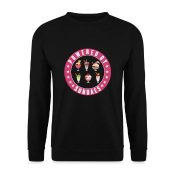 Powered by ice cream sundaes - Unisex Sweatshirt - black - Front - Alina (178cm) & Michal (187cm)
