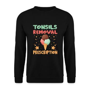T-shirt Zur Entfernung Der Mandeln - Unisex Pullover - Schwarz - Vorne - Alina (178cm) & Michal (187cm)