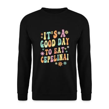 Cepelinai Sprichwort - Unisex Pullover - Schwarz - Vorne - Alina (178cm) & Michal (187cm)