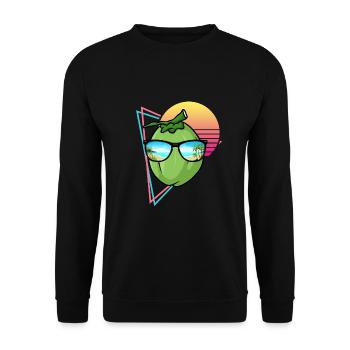 Retro Coconut Design - Unisex Sweatshirt - black - Front - Alina (178cm) & Michal (187cm)