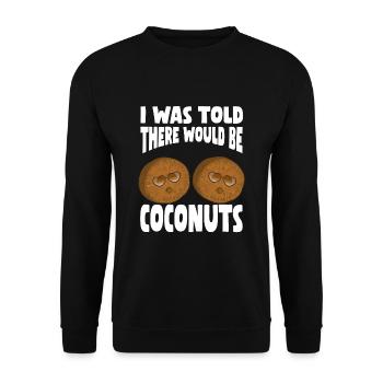Funny Coconut Shirt - Unisex Sweatshirt - black - Front - Alina (178cm) & Michal (187cm)