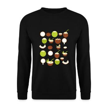 Retro Coconut Design - Unisex Sweatshirt - black - Front - Alina (178cm) & Michal (187cm)
