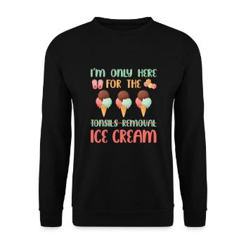 Operation zur MaTonsillektomie Und Eiscreme - Unisex Pullover - Schwarz - Vorne - Alina (178cm) & Michal (187cm)