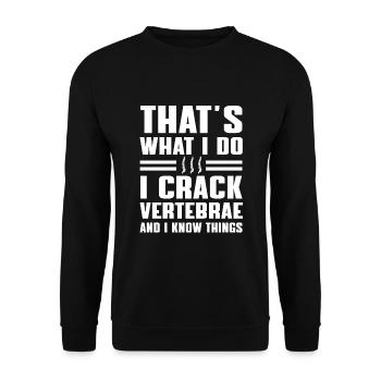 Funny Chiropractor Gift - Unisex Sweatshirt - black - Front - Alina (178cm) & Michal (187cm)