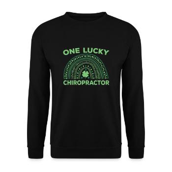 A Happy Chiropractor - Unisex Sweatshirt - black - Front - Alina (178cm) & Michal (187cm)