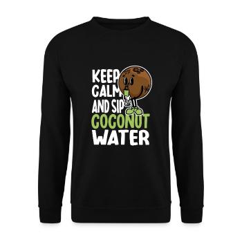Coconut Water Humor - Unisex Sweatshirt - black - Front - Alina (178cm) & Michal (187cm)