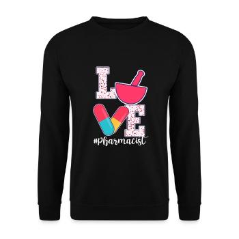 Valentine's Day Design for Apothecary - Unisex Sweatshirt - black - Front - Alina (178cm) & Michal (187cm)