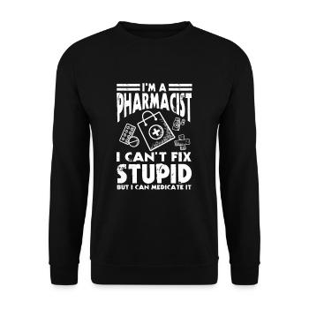 Pharmacist Career Love Funny Apothecary Design - Unisex Pullover - Schwarz - Vorne - Alina (178cm) & Michal (187cm)