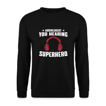 Audiologiste - Sweat-shirt Unisexe - noir - Devant - Alina (178cm) & Michal (187cm)