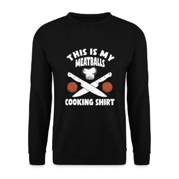schwedischeSchwedische Fleischbällchen Kochshirt - Unisex Pullover - Schwarz - Vorne - Alina (178cm) & Michal (187cm)