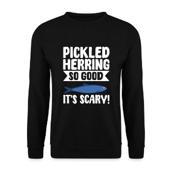 eFunny Hareng mariné idée cadeau - Sweat-shirt Unisexe - noir - Devant - Alina (178cm) & Michal (187cm)