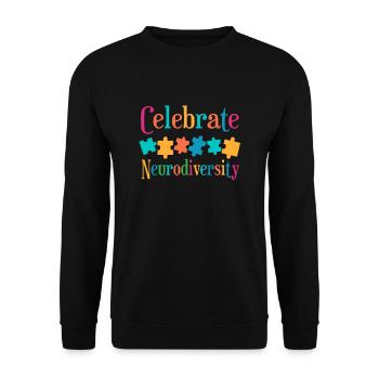 Celebrate neurodiversity - Unisex Sweatshirt - black - Front - Alina (178cm) & Michal (187cm)