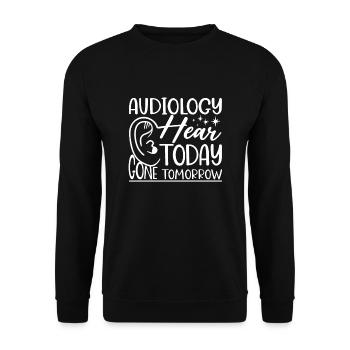 Jeu de mots sur l’audiologie - Sweat-shirt Unisexe - noir - Devant - Alina (178cm) & Michal (187cm)