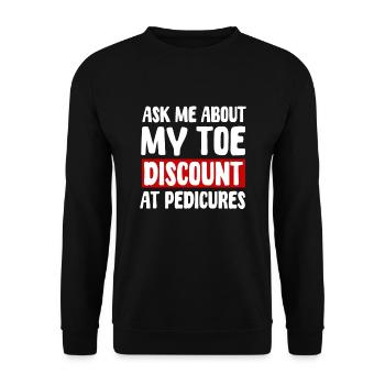 Self Toe Amputation Humor - Unisex Sweatshirt - black - Front - Alina (178cm) & Michal (187cm)