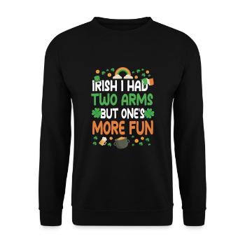 Armamputierter St. Patrick's Day - Unisex Pullover - Schwarz - Vorne - Alina (178cm) & Michal (187cm)