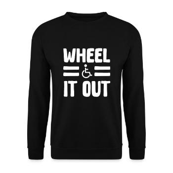 Wheelchair – Wheel It Out - Unisex Sweatshirt - black - Front - Alina (178cm) & Michal (187cm)