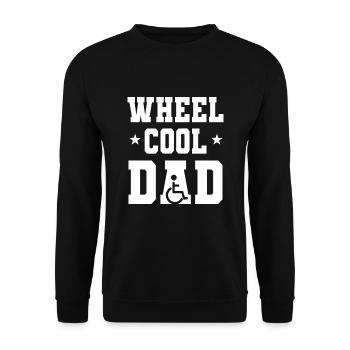 Funny Wheelchair Dad Gift - Unisex Sweatshirt - black - Front - Alina (178cm) & Michal (187cm)