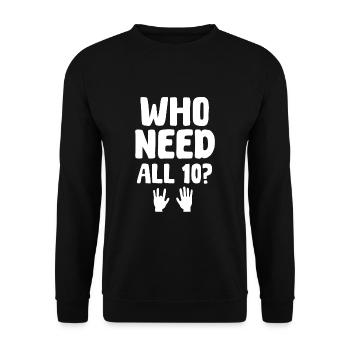 Fun design for finger amputees - Unisex Sweatshirt - black - Front - Alina (178cm) & Michal (187cm)