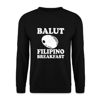 Balut – Petit-déjeuner philippin - Sweat-shirt Unisexe - noir - Devant - Alina (178cm) & Michal (187cm)