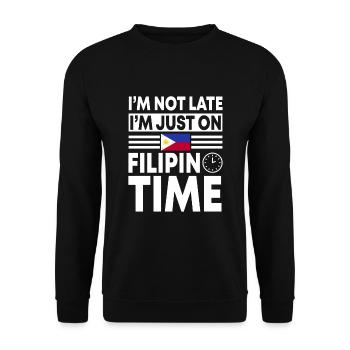 Filipino Time - Unisex Pullover - Schwarz - Vorne - Alina (178cm) & Michal (187cm)