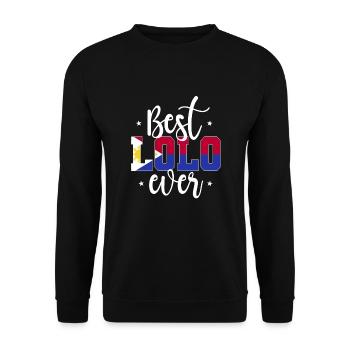 Lolo Philippinischer Opa - Unisex Pullover - Schwarz - Vorne - Alina (178cm) & Michal (187cm)