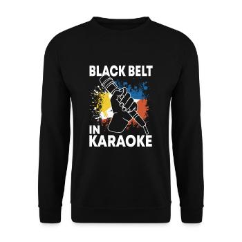Philippinisches Karaoke Design - Unisex Pullover - Schwarz - Vorne - Alina (178cm) & Michal (187cm)