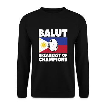 Balut-ei, Filipino delicacy, duck egg, - Unisex Sweatshirt - black - Front - Alina (178cm) & Michal (187cm)