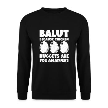 Balut-ei, Filipino delicacy, duck egg, - Unisex Sweatshirt - black - Front - Alina (178cm) & Michal (187cm)