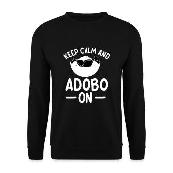 Keep Calm And Adobo On - Unisex Pullover - Schwarz - Vorne - Alina (178cm) & Michal (187cm)