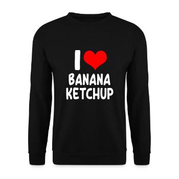 J’adore le ketchup à la banane - Sweat-shirt Unisexe - noir - Devant - Alina (178cm) & Michal (187cm)