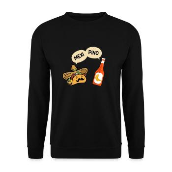 Tacos Und Bananen Ketchup Mexipino - Unisex Pullover - Schwarz - Vorne - Alina (178cm) & Michal (187cm)