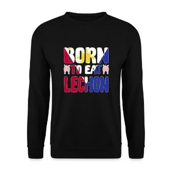SGeboren frit pour manger du lechon - Sweat-shirt Unisexe - noir - Devant - Alina (178cm) & Michal (187cm)