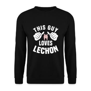 Ce mec adore le lechon - Sweat-shirt Unisexe - noir - Devant - Alina (178cm) & Michal (187cm)