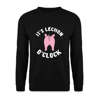 Lechon Time Drôle Cadeau Philippin - Sweat-shirt Unisexe - noir - Devant - Alina (178cm) & Michal (187cm)