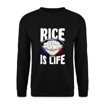 Le riz, c’est la vie – Idée cadeau - Sweat-shirt Unisexe - noir - Devant - Alina (178cm) & Michal (187cm)