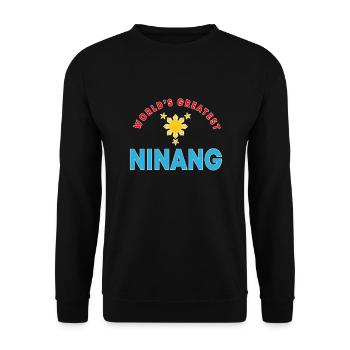 Ninang – Philippinische Patentante - Unisex Pullover - Schwarz - Vorne - Alina (178cm) & Michal (187cm)