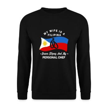 Ma femme est philippine - Sweat-shirt Unisexe - noir - Devant - Alina (178cm) & Michal (187cm)