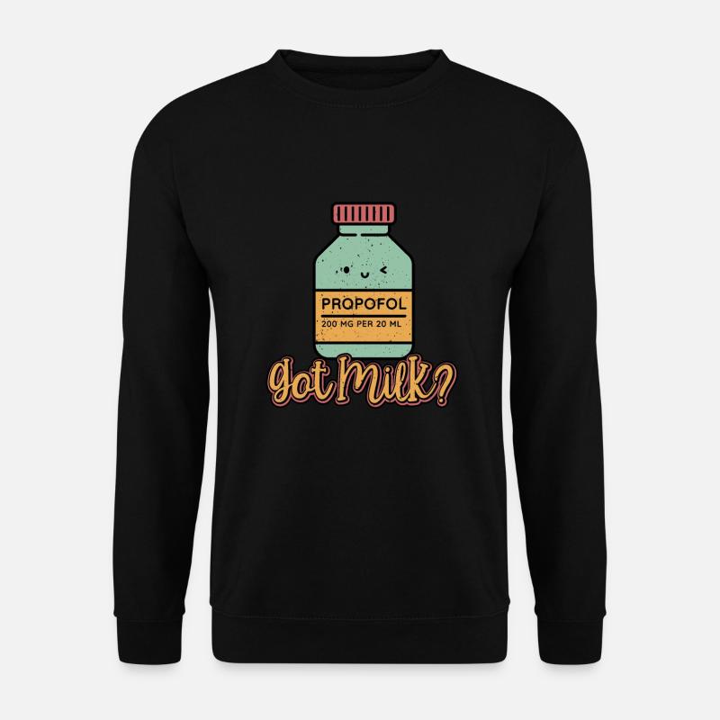Lustiger Anästhesie Hast Du Milch? Propofol-shirt - Unisex Pullover - Schwarz