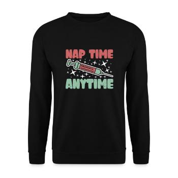 Lustiger Anästhesie Humor - Unisex Pullover - Schwarz - Vorne - Alina (178cm) & Michal (187cm)