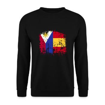 Philippinen Spanien Fahne - Unisex Pullover - Schwarz - Vorne - Alina (178cm) & Michal (187cm)