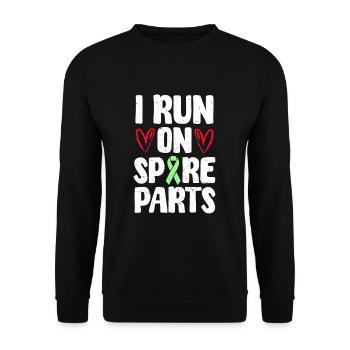 Transplantation cardiaque - Je fonctionne avec des pièces de rechange - Sweat-shirt Unisexe - noir - Devant - Alina (178cm) & Michal (187cm)