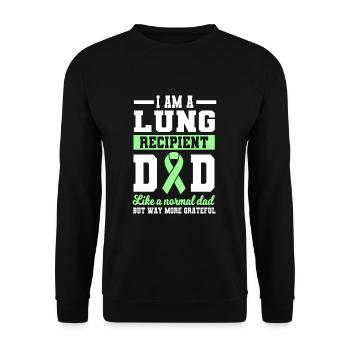 Lung transplant dad - Unisex Sweatshirt - black - Front - Alina (178cm) & Michal (187cm)