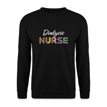 Dialysis Nurse Leopard Print - Unisex Sweatshirt - black - Front - Alina (178cm) & Michal (187cm)