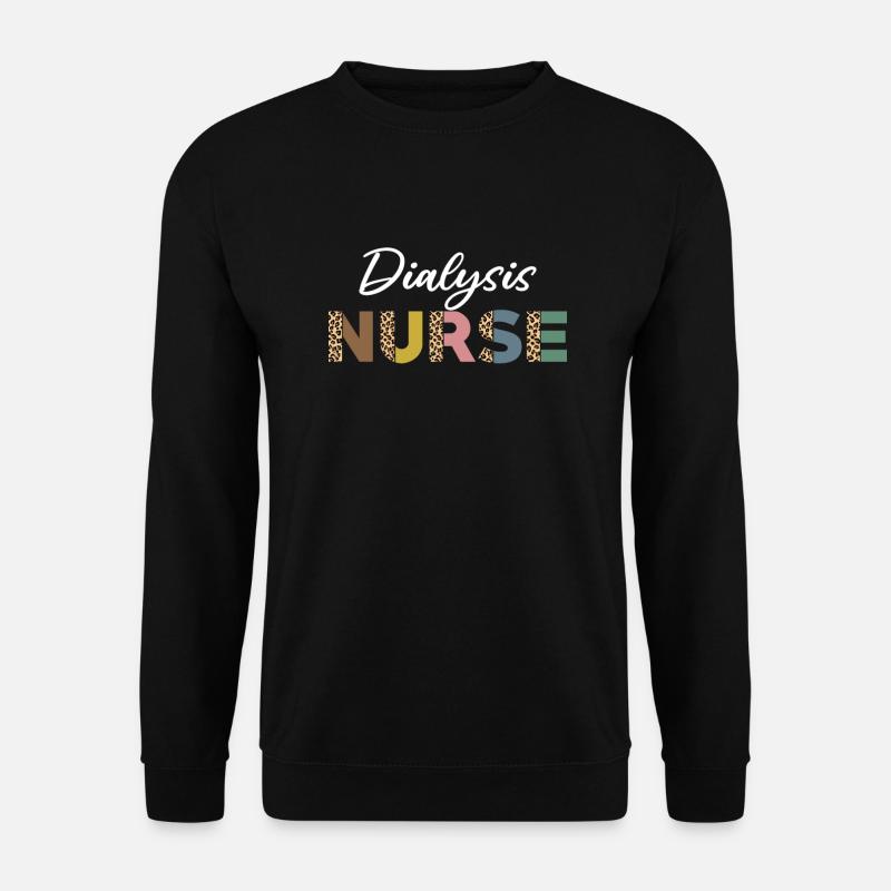 Dialysis Nurse Leopard Print - Unisex Sweatshirt - black