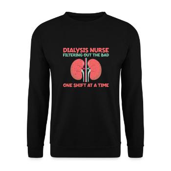 Funny dialysis nurse design - Unisex Sweatshirt - black - Front - Alina (178cm) & Michal (187cm)