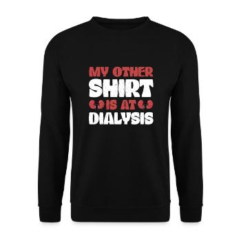Mein Anderes Shirt Ist In Der Dialyse - Unisex Pullover - Schwarz - Vorne - Alina (178cm) & Michal (187cm)