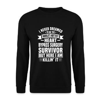 Bypass Surgery Humor Shirt - Unisex Sweatshirt - black - Front - Alina (178cm) & Michal (187cm)